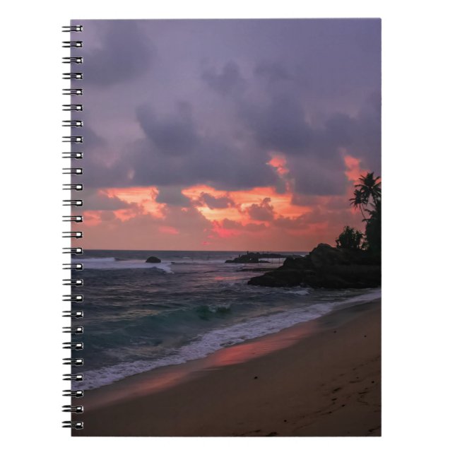 Romantic Beach at Dusk Notebook (Front)