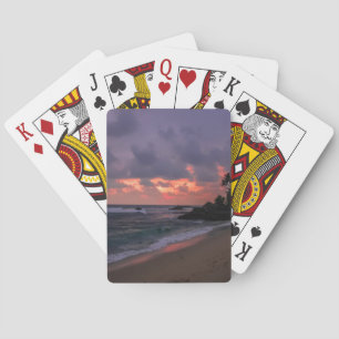 Romantic Beach at Dusk Playing Cards