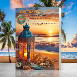 Romantic Beach Honeymoon Travel Agency  Pocket Folder<br><div class="desc">Pocket folder featuring a romantic beach scene at sunset with a festive candle lit lantern and shells. A logo and QR code template are added for your convenience and are optional. Great for a honeymoon travel agency or anyone planning a destination wedding or coastal journey. Or to use at a...</div>