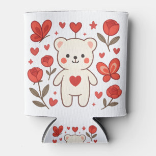 Romantic Bear Heart Can Cooler