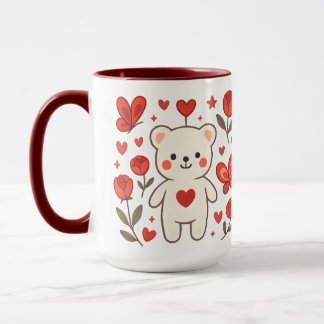 Romantic Bear Heart Ceramic Mug