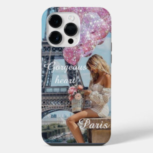 Romantic beautiful Girl Eiffel Tower iPhone 14 Pro Max Case