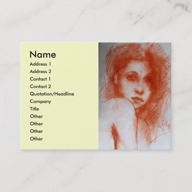 ROMANTIC BEAUTY / Woman Portrait in Sepia Brown Business Card (Front)