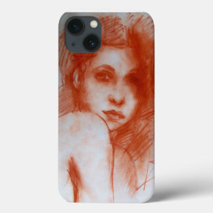 ROMANTIC BEAUTY / Woman Portrait in Sepia Brown iPhone 13 Case