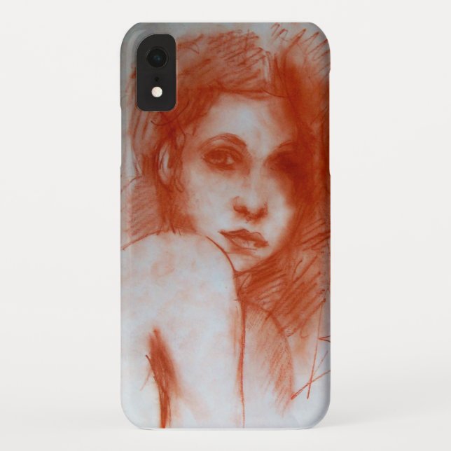 ROMANTIC BEAUTY / Woman Portrait in Sepia Brown Case-Mate iPhone Case (Back)