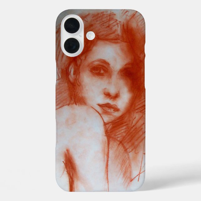 ROMANTIC BEAUTY / Woman Portrait in Sepia Brown Case-Mate iPhone Case (Back)