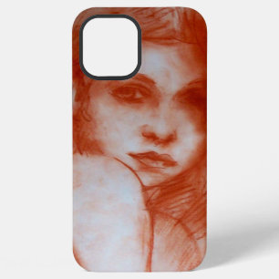 ROMANTIC BEAUTY / Woman Portrait in Sepia Brown iPhone Case