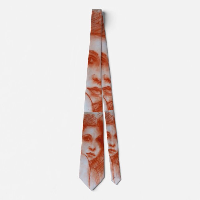 ROMANTIC BEAUTY / Woman Portrait in Sepia Brown Tie (Front)