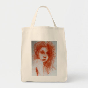 ROMANTIC BEAUTY / Woman Portrait in Sepia Brown Tote Bag