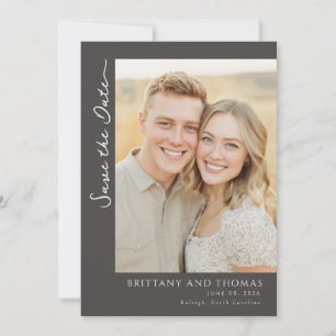 Romantic Beige Classic Photo Save The Date