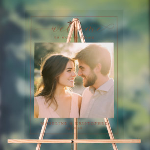 Romantic Beige Elegant Photo Acrylic Sign