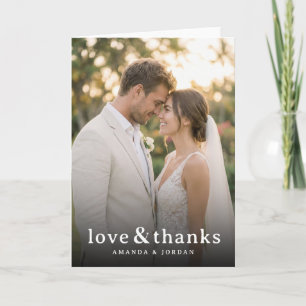 Romantic Beige Elegant Photo Thank You Card