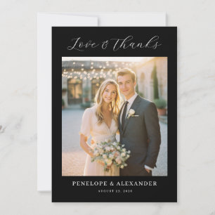 Romantic Beige Elegant Photo Thank You Card