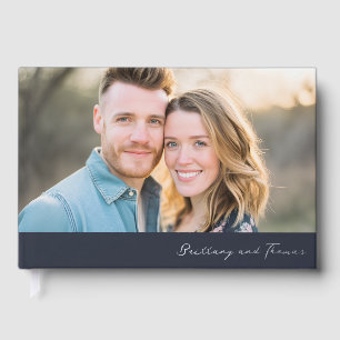 Romantic Beige Minimalist Photo Guest Book