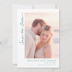 Romantic Beige Minimalist Photo Save The Date