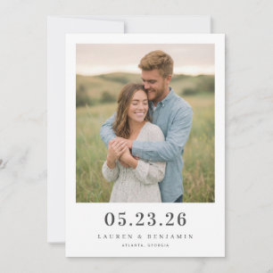 Romantic Beige Minimalist Photo Save The Date