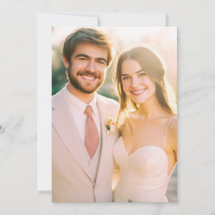 Romantic Beige Photo Invitation