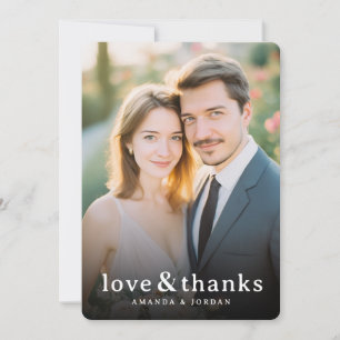 Romantic Beige Photo Thank You Card