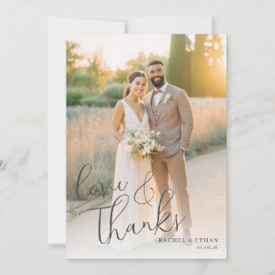 Romantic Beige Photo Thank You Card