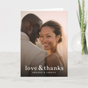 Romantic Beige Photo Thank You Card