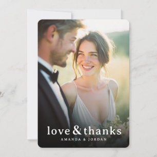Romantic Beige Photo Thank You Card
