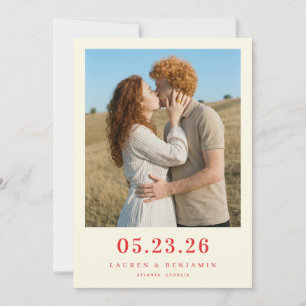 Romantic Beige Rustic Photo Save The Date