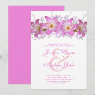 Romantic Belladonna Lilies Engagement Party Invitation