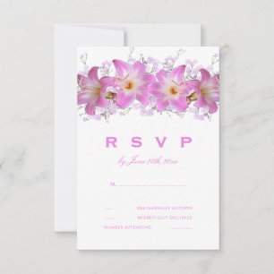 Romantic Belladonna Lilies Wedding RSVP Card