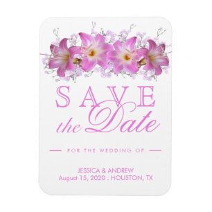 Romantic Belladonna Lilies Wedding Save The Date Magnet