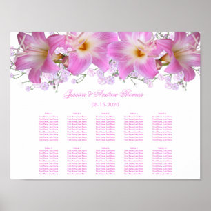 Romantic Belladonna Lilies Wedding Seating Chart