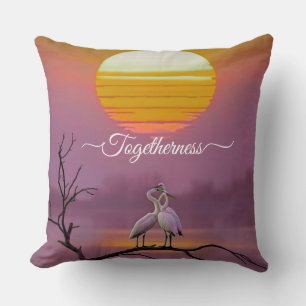 Romantic Birds at Sunset, Love & Unity Decor Accen Cushion