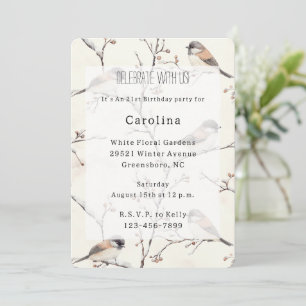 Romantic Birds in a Tree Birthday Invitation