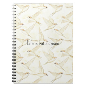 Romantic Birds life is but a dream Notebook
