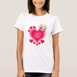 Romantic Birds on Branch Valentine's Day and Heart T-Shirt