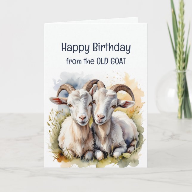 Romantic Birthday Wishes from Old Goat  Card (Front)