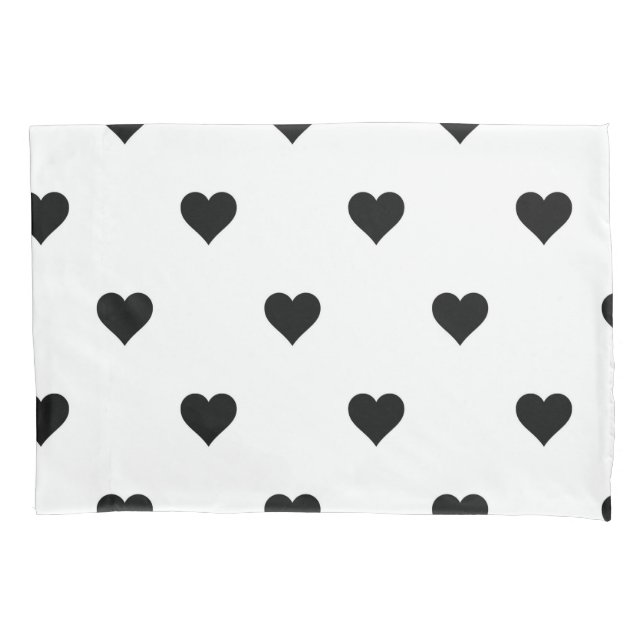 Romantic Black and White Heart Perfect for Couples Pillowcase (Front)