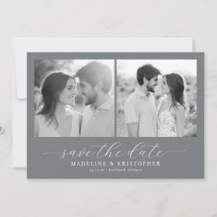 Romantic Black and White Photo Collage Save The Date