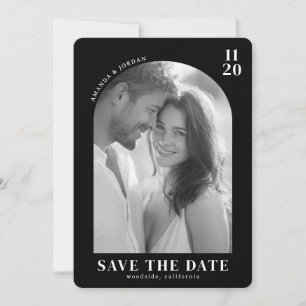 Romantic Black and White Photo Save The Date