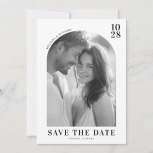 Romantic Black and White Photo Save The Date