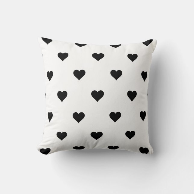 Romantic Black and White Pillow for Couples (Front)