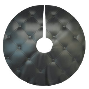 Romantic Black Beautiful Leather Brushed Polyester Tree Skirt