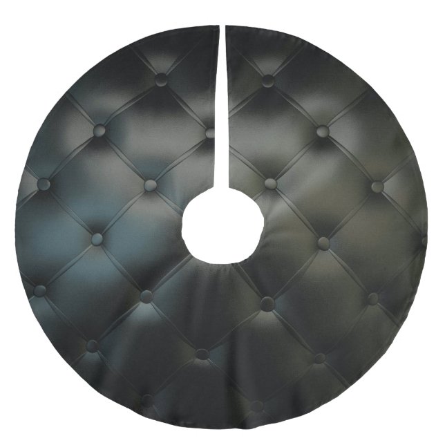 Romantic Black Beautiful Leather Brushed Polyester Tree Skirt (Front)