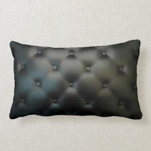 Romantic Black Beautiful Leather Lumbar Cushion