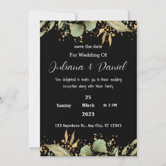 Romantic Black Calligraphy All Wedding invitation