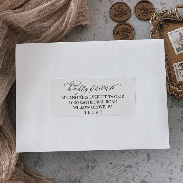 Romantic Black Calligraphy Guest Address Labels (Creator Uploaded)