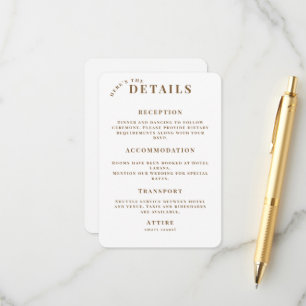 Romantic Black & Gold Wedding Enclosure Card