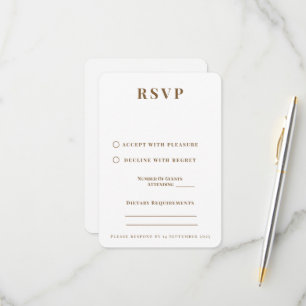 Romantic Black & Gold Wedding RSVP Card