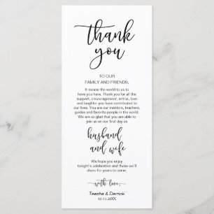 Romantic Black, Place Setting Thank You Card