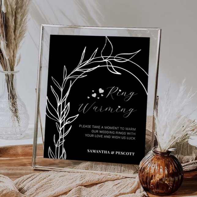 Romantic Black Rings Warming Wedding Sign (Creator Uploaded)