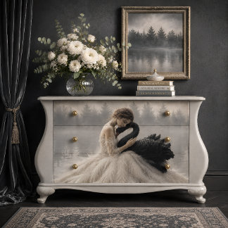 Romantic Black Swan Decoupage Vintage Tissue Paper